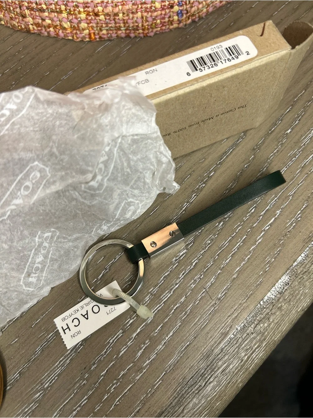 Coach Vintage Bottle Green Key Fob 7271 NWT and Box